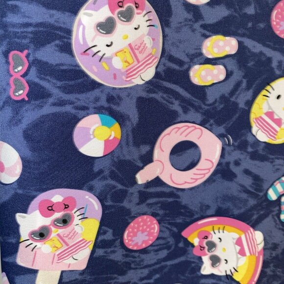 Hello Kitty by Sanrio Ladies Scrub Top Shirt Summer Beach Pool Theme Size Small - Picture 11 of 15